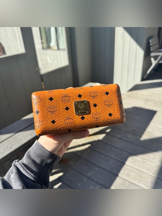 MCM Accessories - MCM Cognac Visetos Logo Leather Sunglasses Case